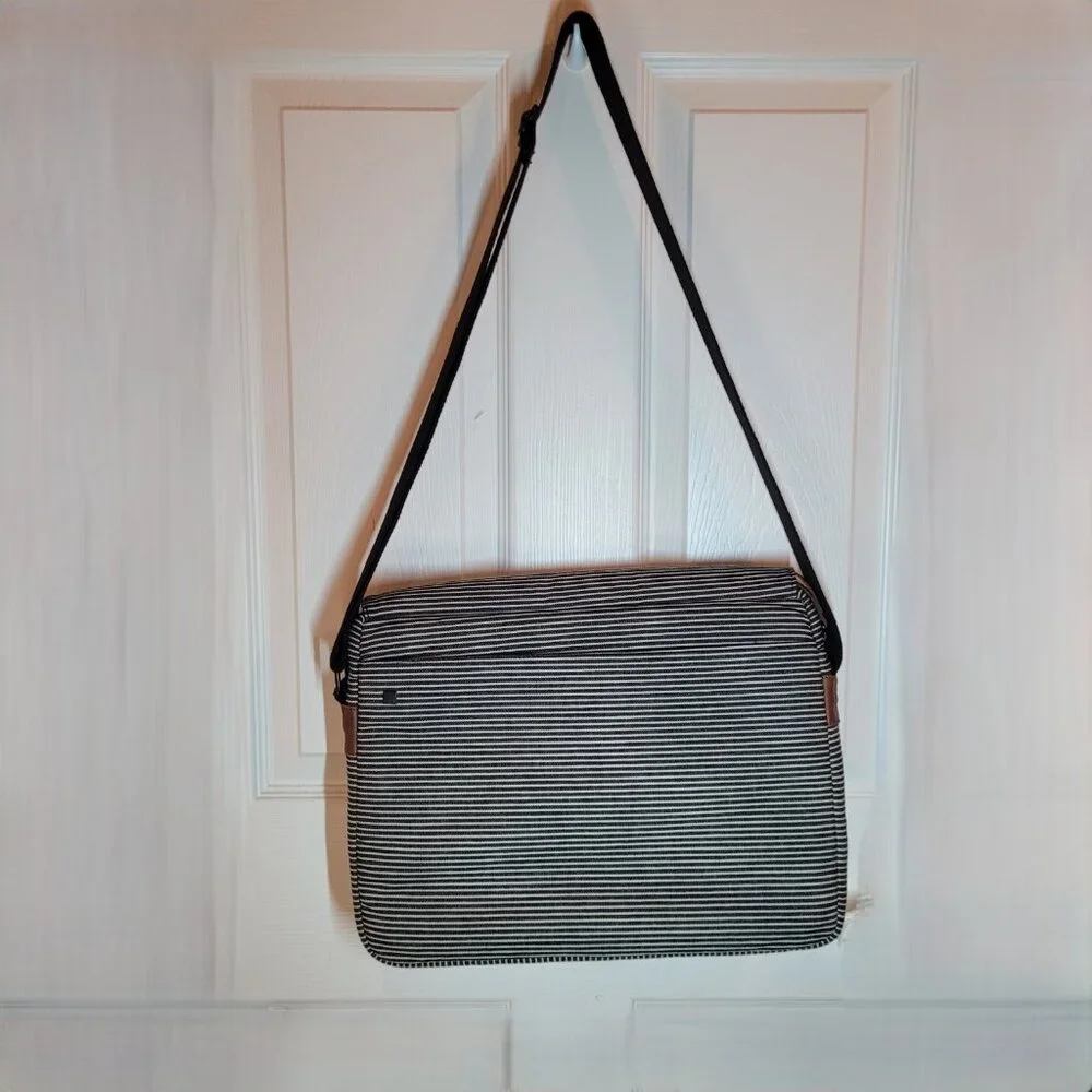 Hex Laptop Messenger Bag Navy and White Stripes